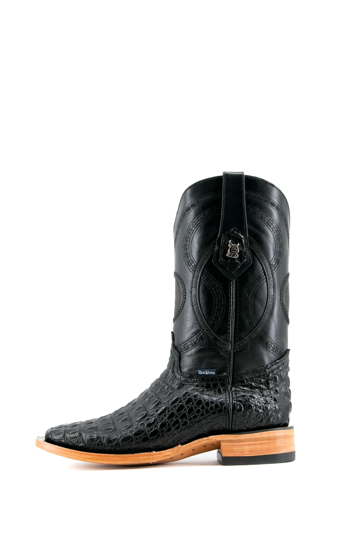 Exotic Caiman Crocodile Square Toe Cowboy Boot