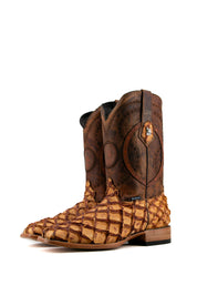 Exotic Fish Square Toe Cowboy Boot