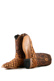 Exotic Fish Square Toe Cowboy Boot