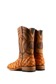 Exotic Fish Square Toe Cowboy Boot