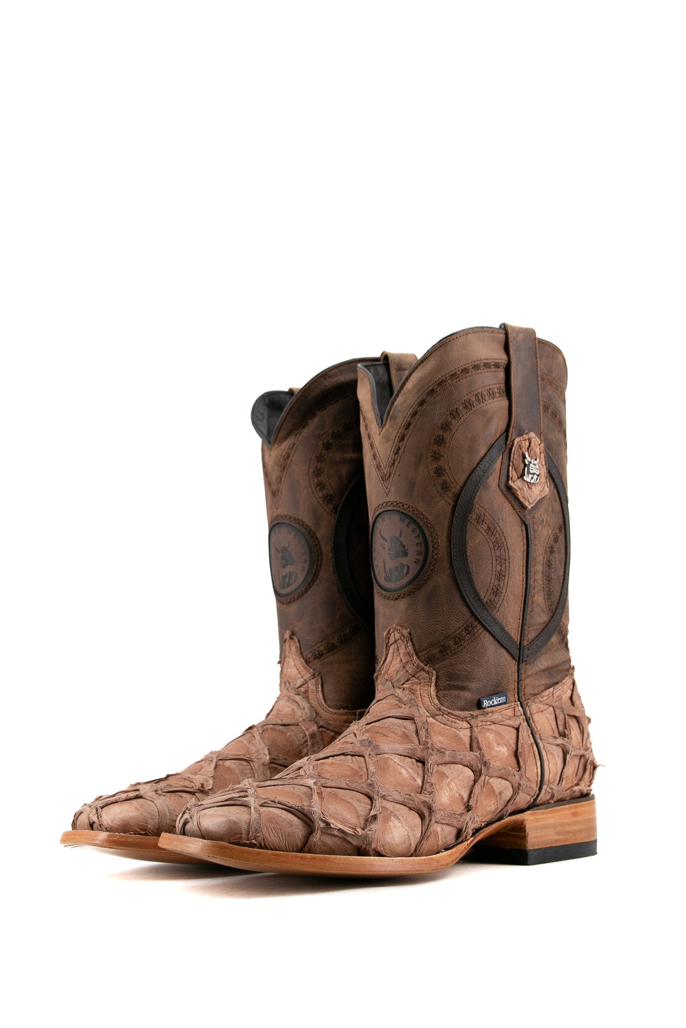 Exotic Fish Square Toe Cowboy Boot