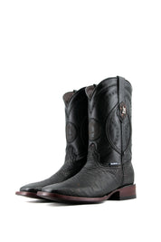 Smooth Ostrich Square Toe Exotic Cowboy Boot