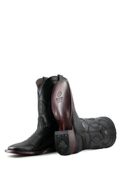 Smooth Ostrich Square Toe Exotic Cowboy Boot