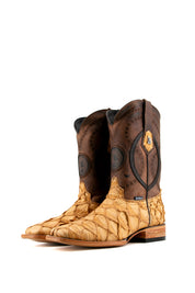 Exotic Fish Square Toe Cowboy Boot