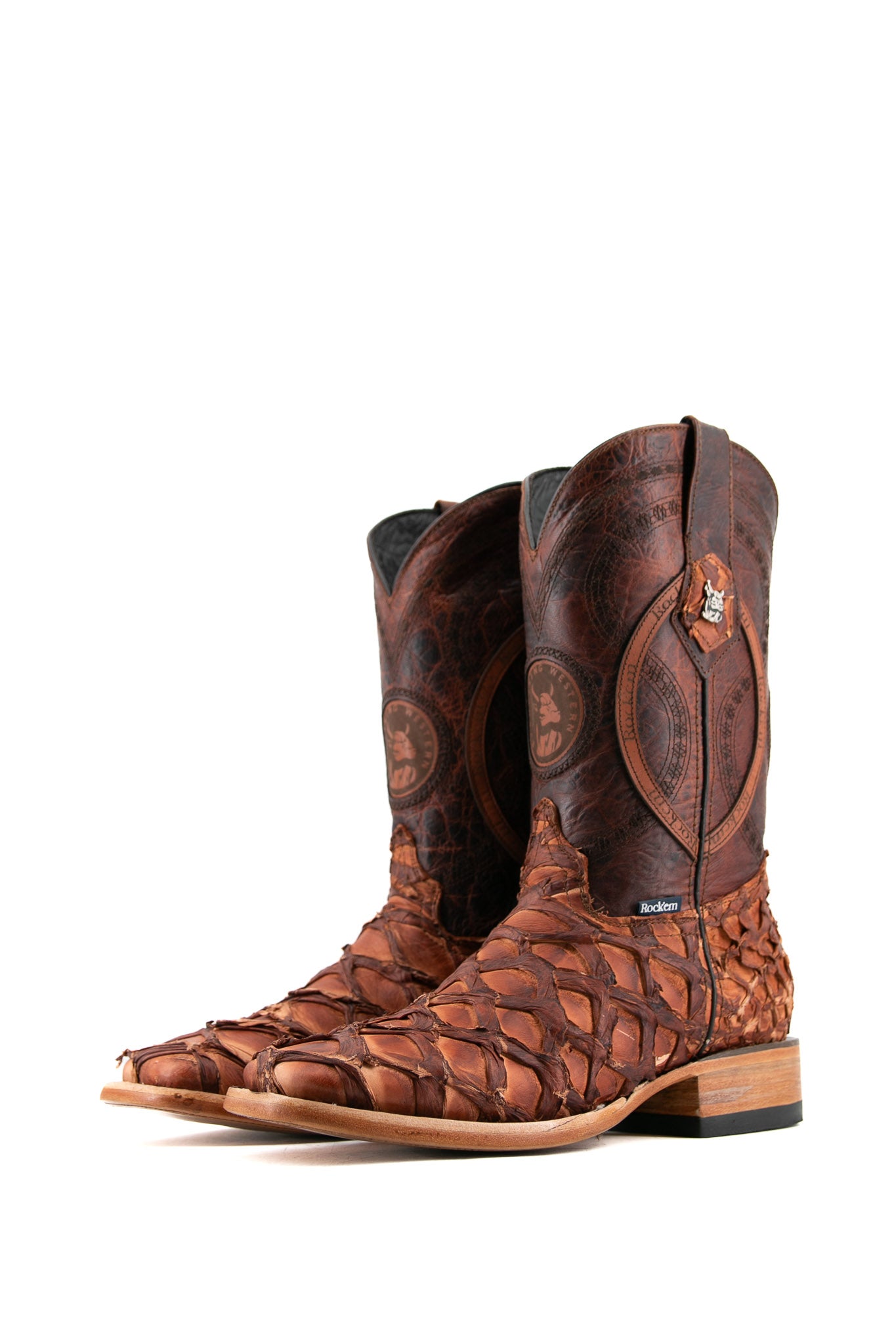 Exotic Fish Square Toe Cowboy Boot