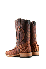 Exotic Fish Square Toe Cowboy Boot