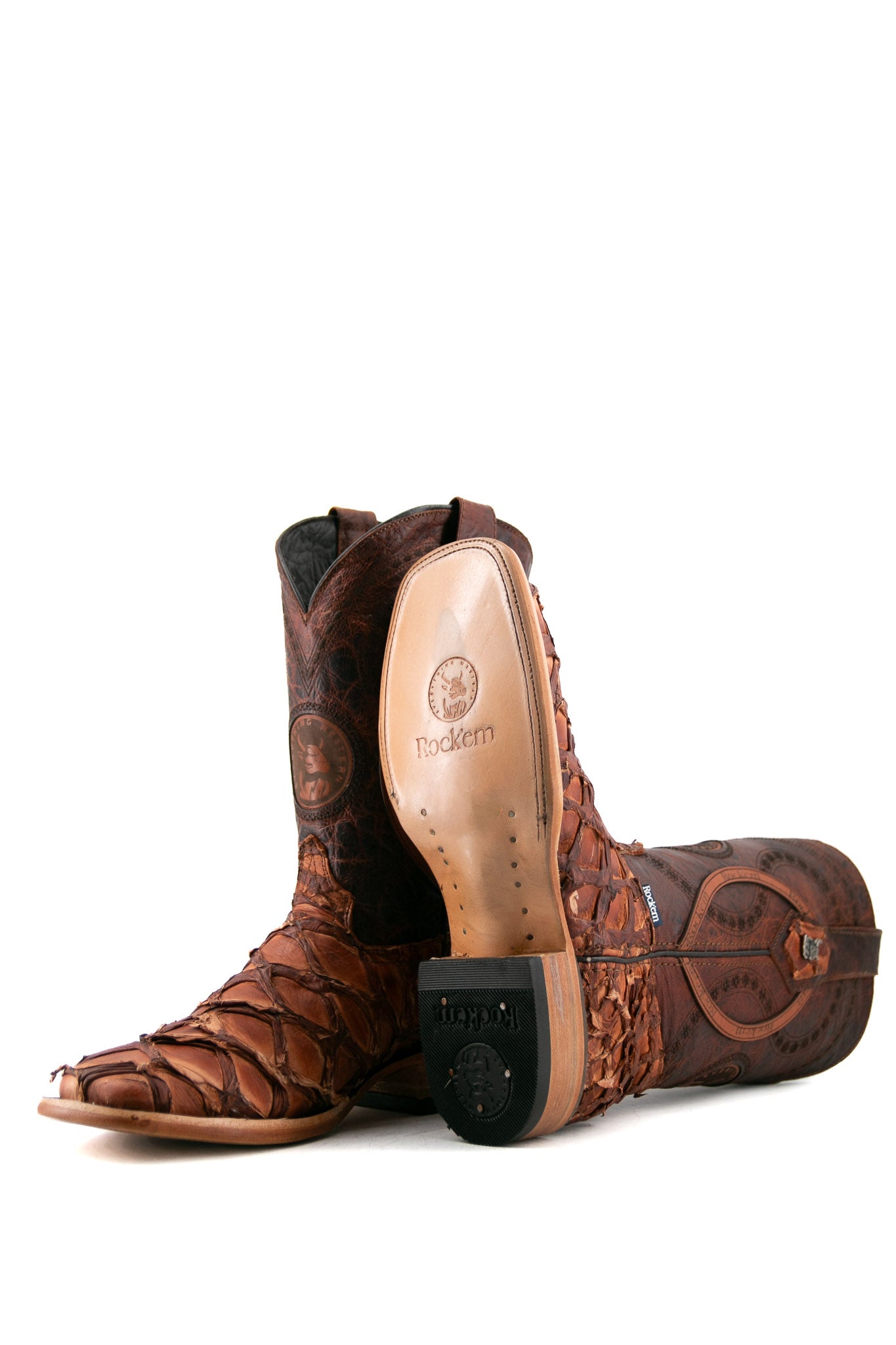 Exotic Fish Square Toe Cowboy Boot