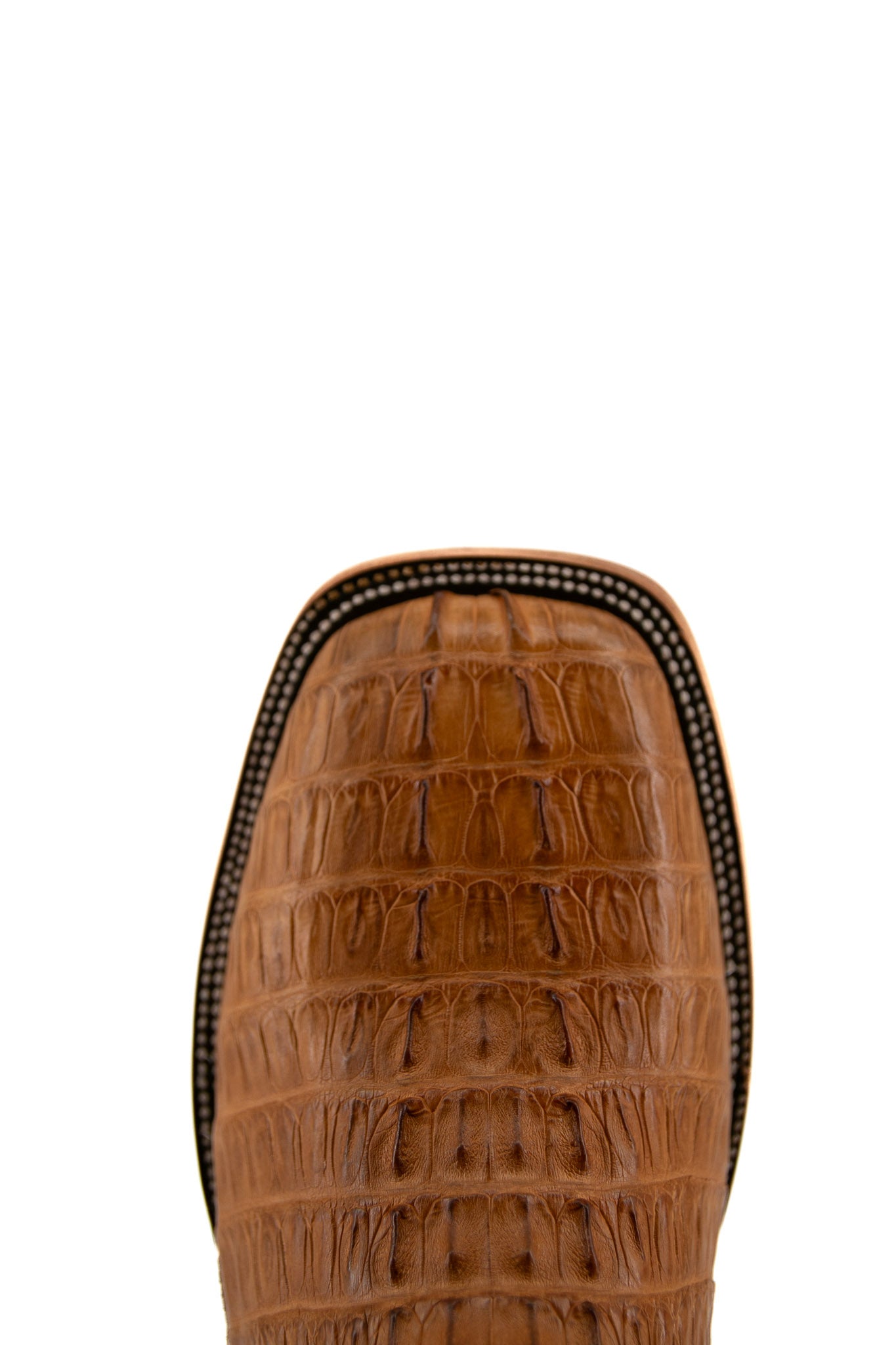 Exotic Caiman Tail Square Toe Cowboy Boots