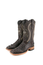 Caiman Tail Hornback Square Toe Cowboy Boot