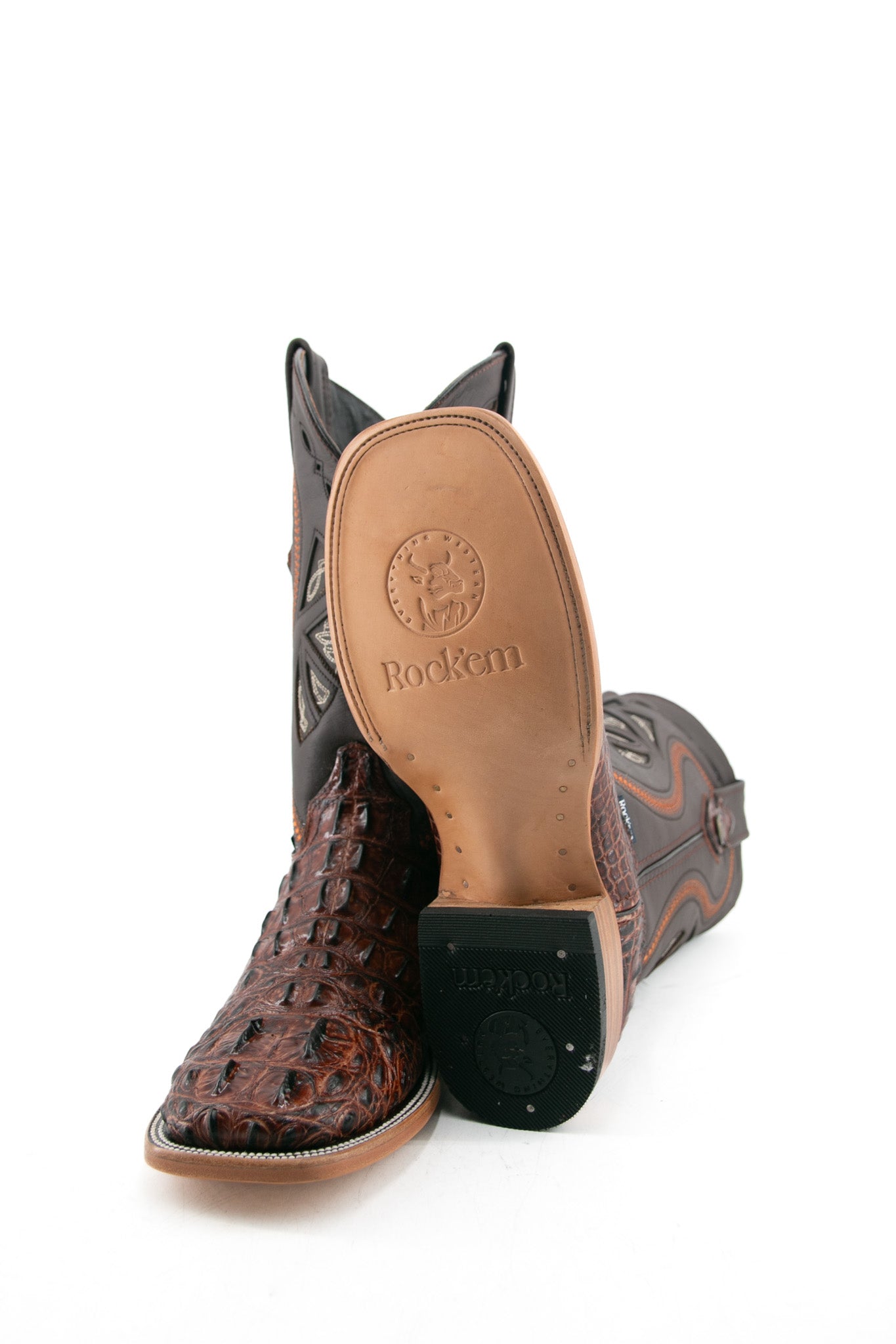 Caiman Tail Hornback Square Toe Cowboy Boot