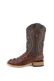 Caiman Tail Hornback Square Toe Cowboy Boot