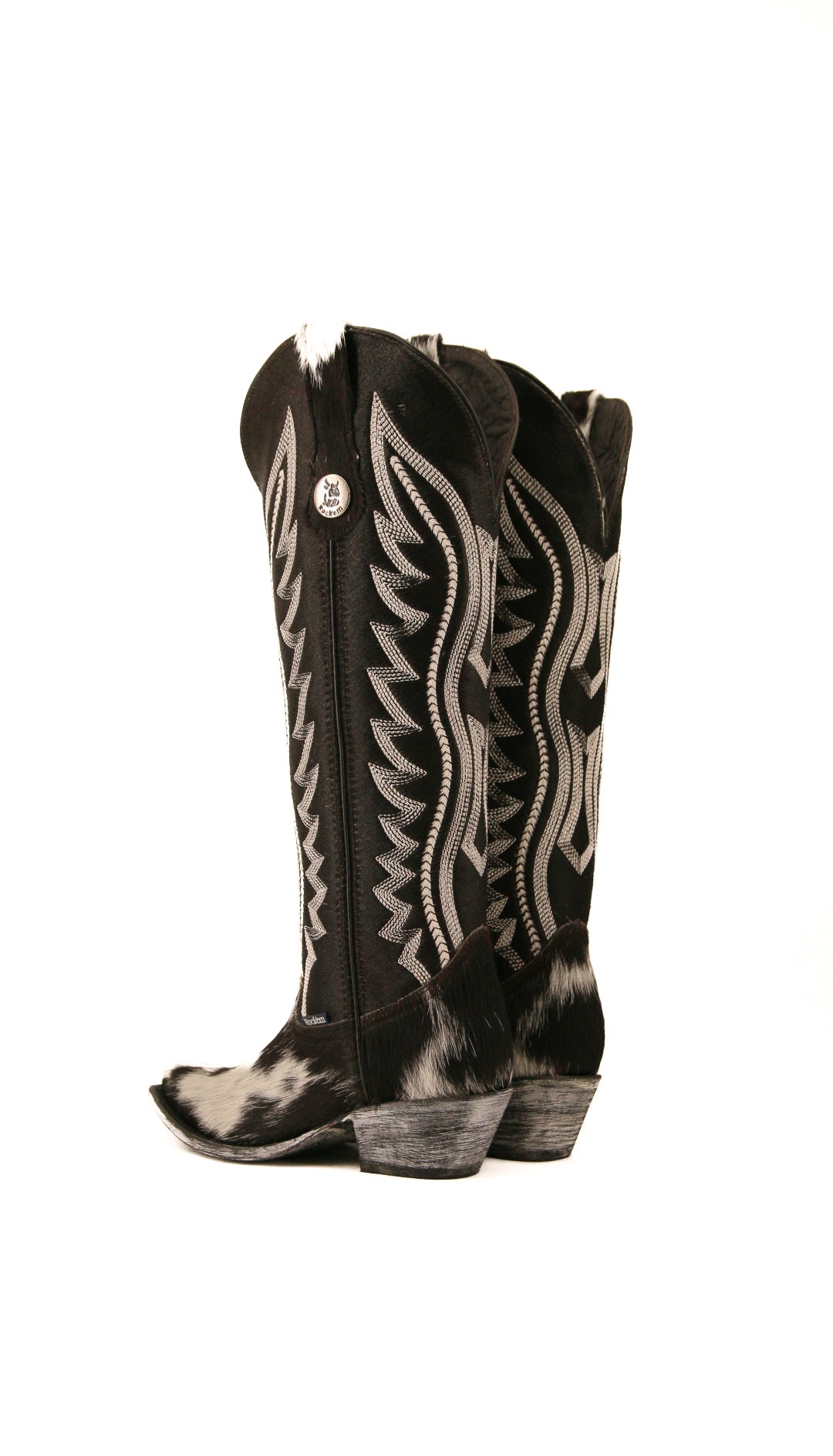 Hannah Tall Cowhide Snip Toe Cowgirl Boot Size 7 Box L1