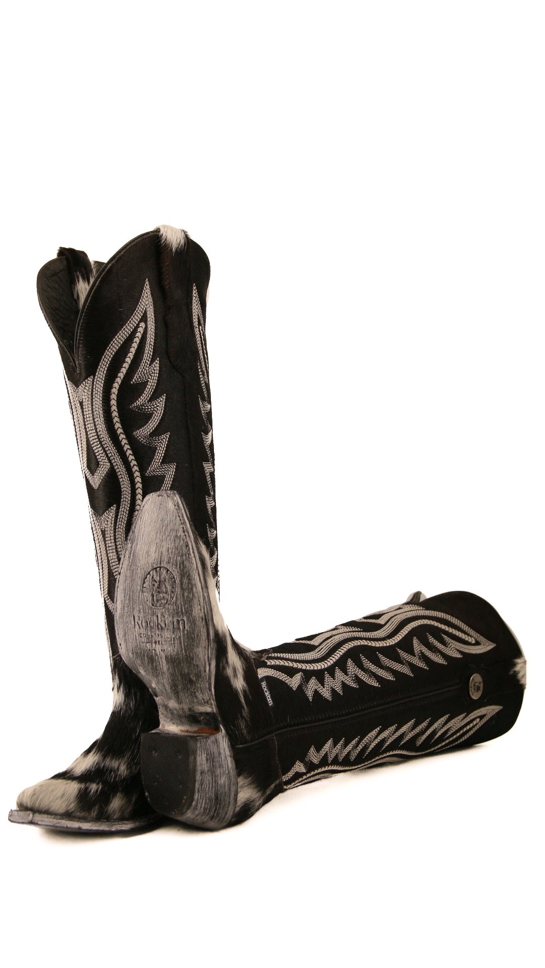 Hannah Tall Cowhide Snip Toe Cowgirl Boot Size 7 Box L1