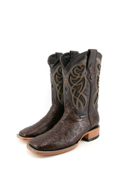 Tooled Cincelado Square Toe Cowboy Boot