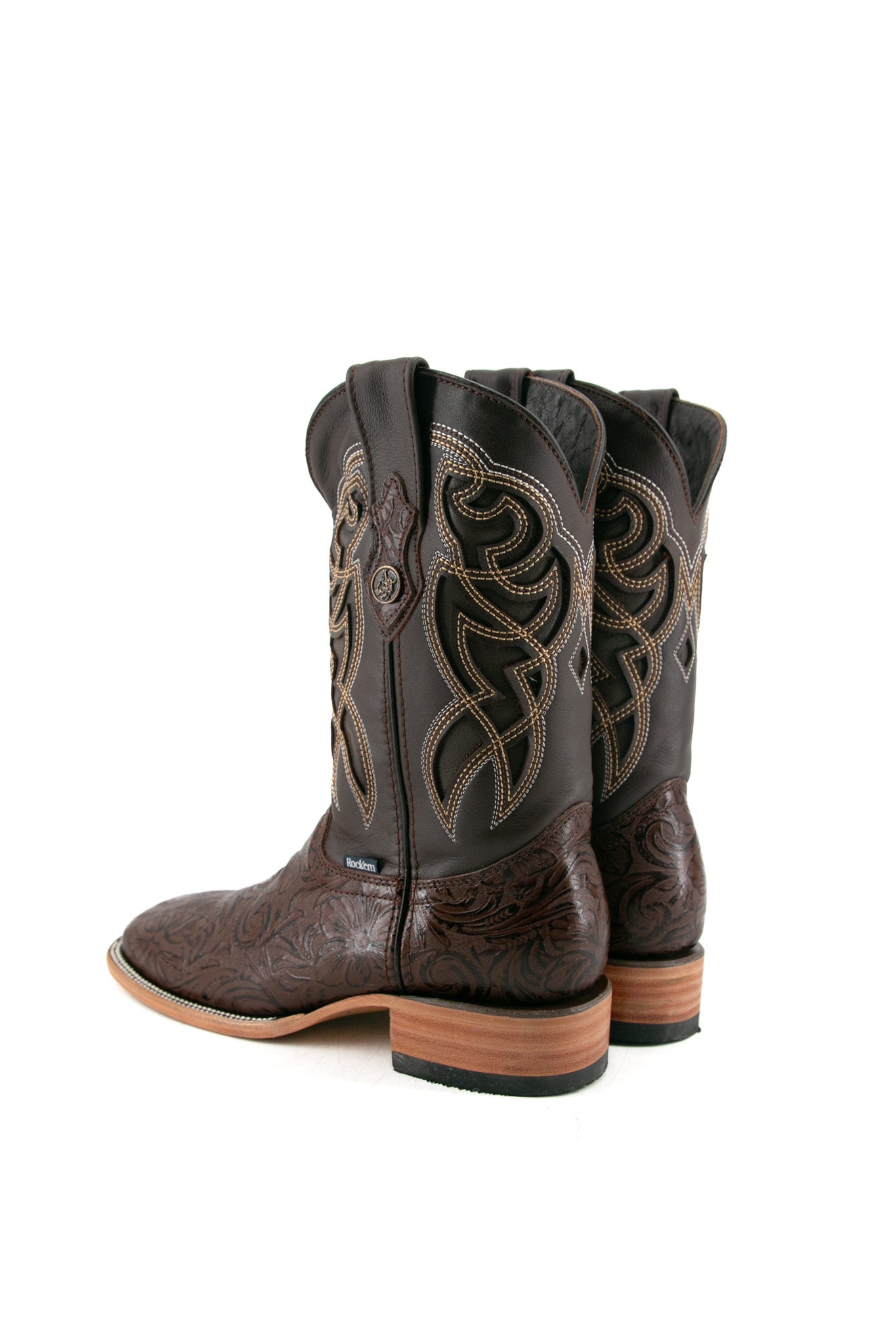 Tooled Cincelado Square Toe Cowboy Boot