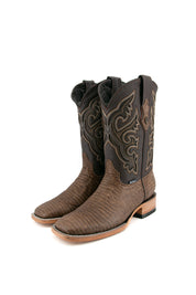 Lizard Matte Square Toe Cowboy Boot