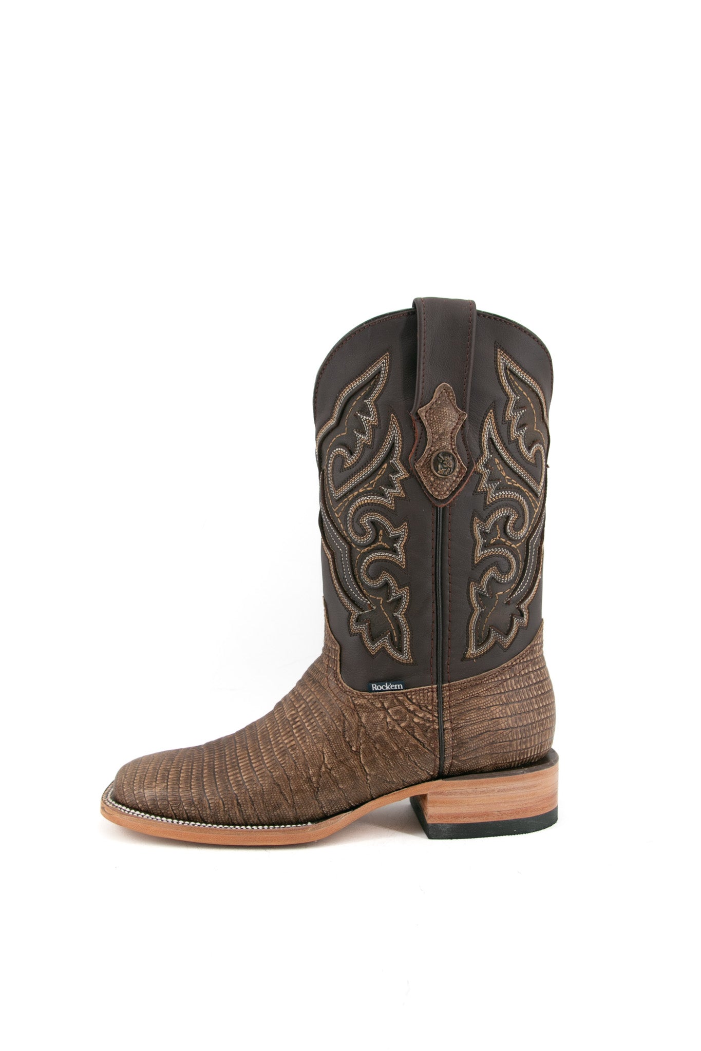 Lizard Matte Square Toe Cowboy Boot