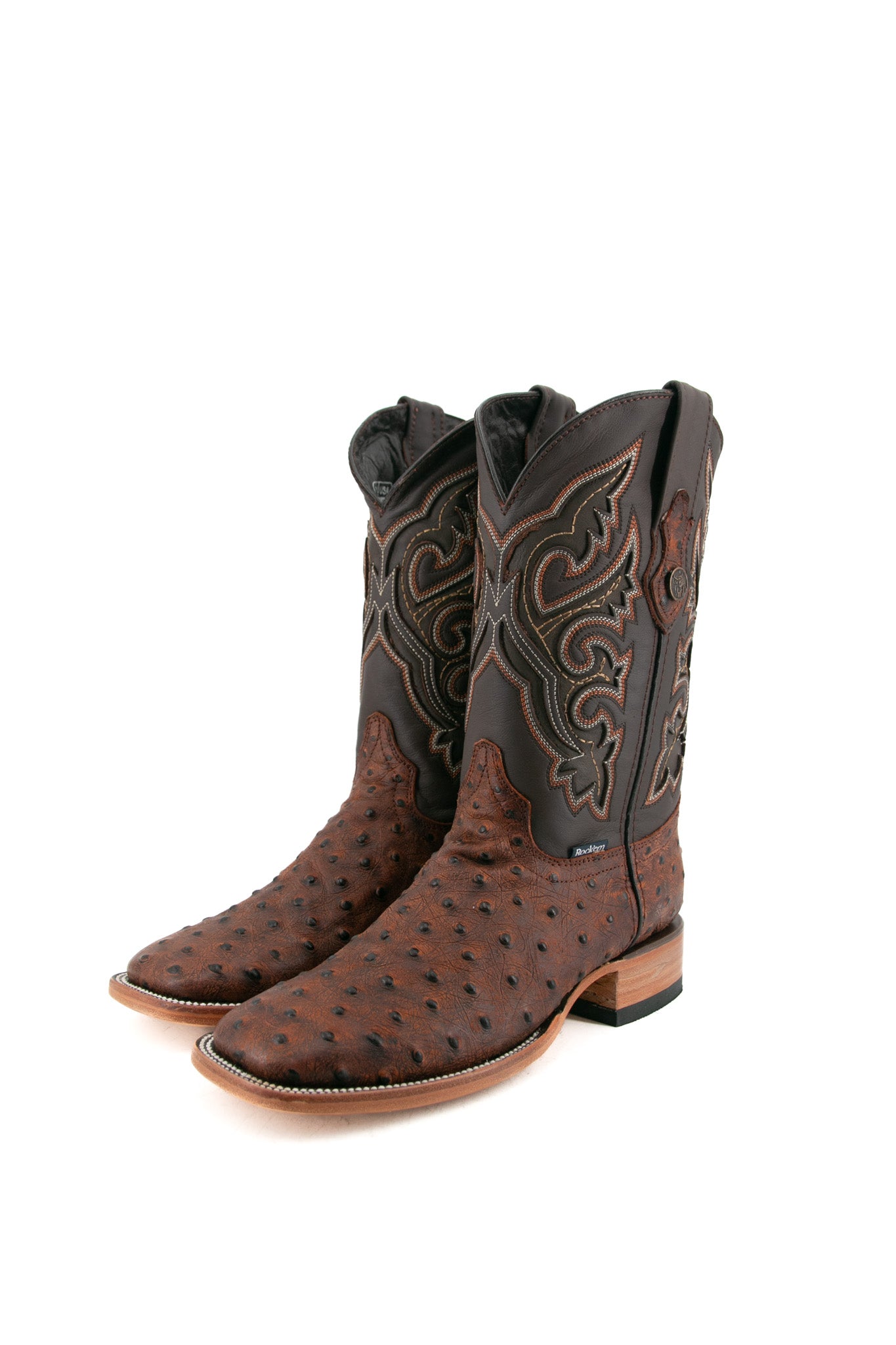 Ostrich Matte Rustic Square Toe Cowboy Boot