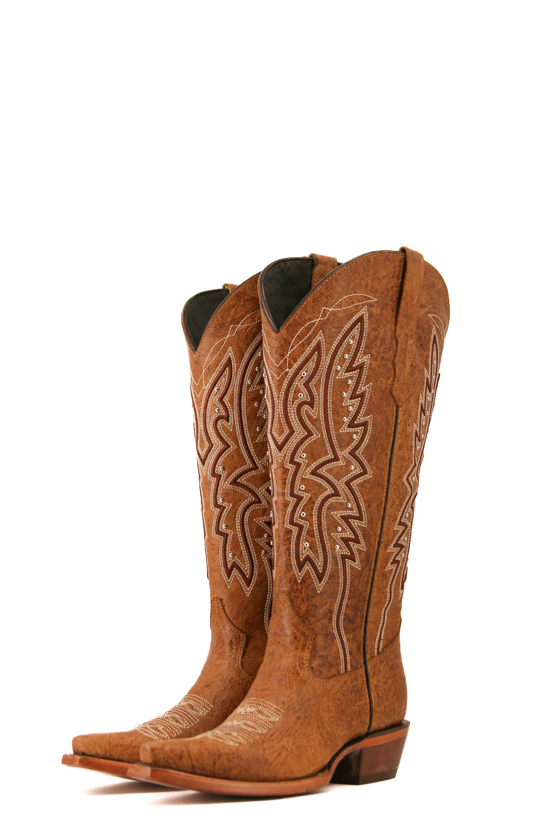 Alexa Snip Toe Midi Wide Calf Cowgirl Boot