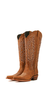 Alexa Snip Toe Midi Wide Calf Cowgirl Boot