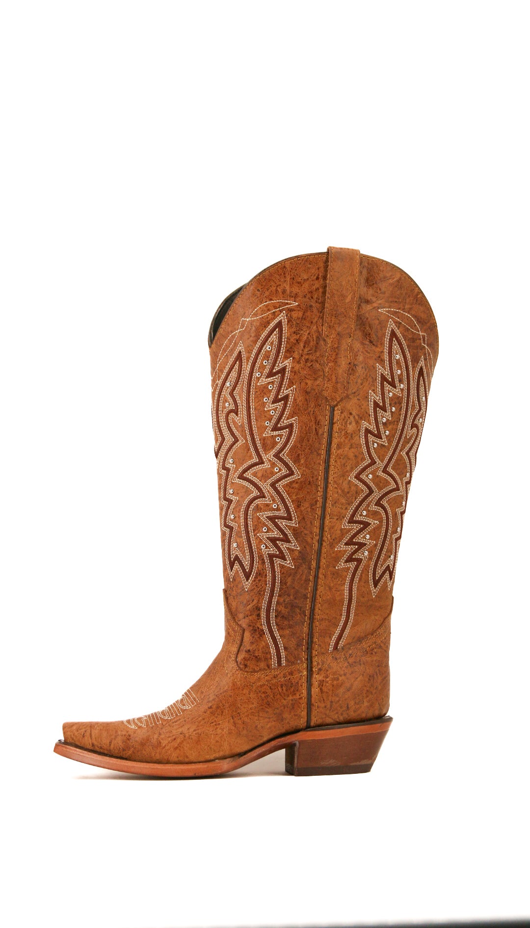 Alexa Snip Toe Midi Wide Calf Cowgirl Boot