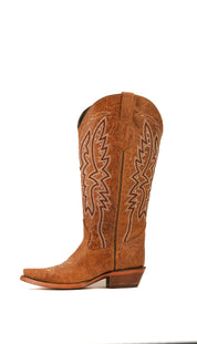 Alexa Snip Toe Midi Wide Calf Cowgirl Boot