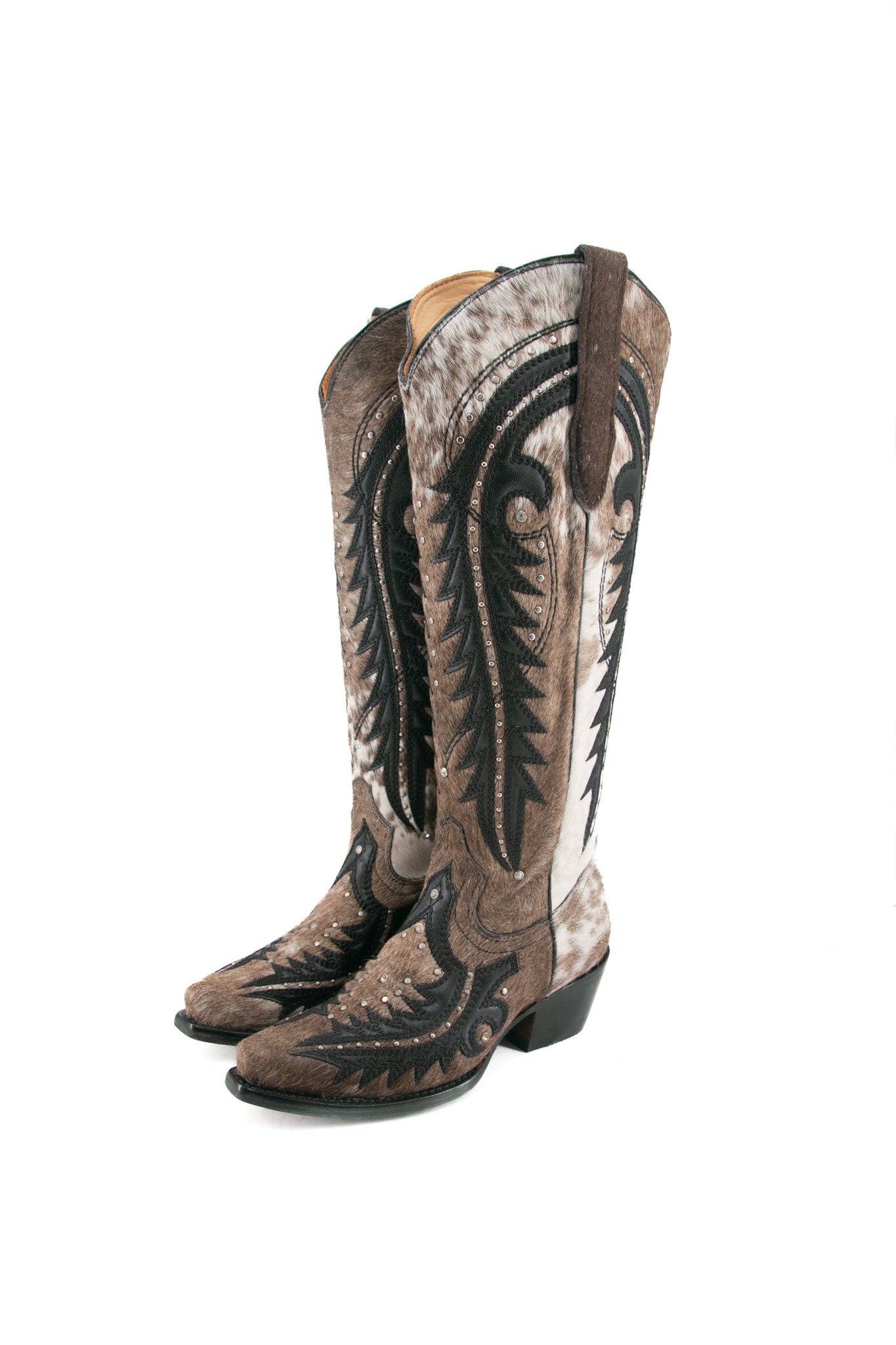 Amanda Tall Cowhide Cowgirl Boot Size 6 Box A15