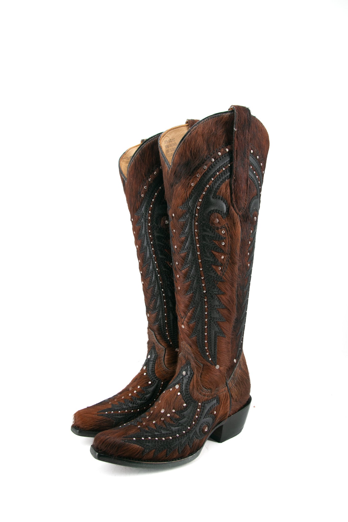 Amanda Tall Cowhide Cowgirl Boot Size 6 Box A16