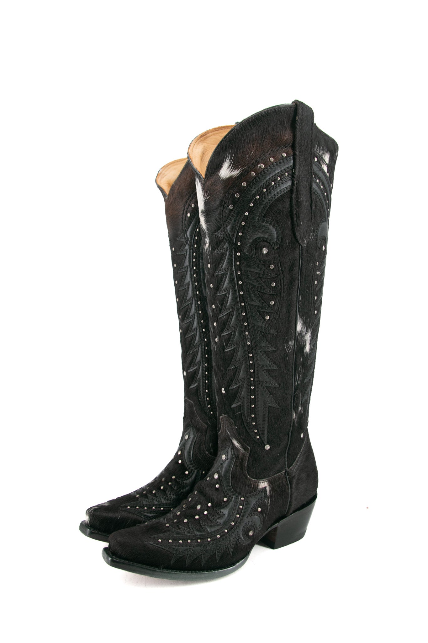 Amanda Tall Cowhide Cowgirl Boot Size 7 Box A19