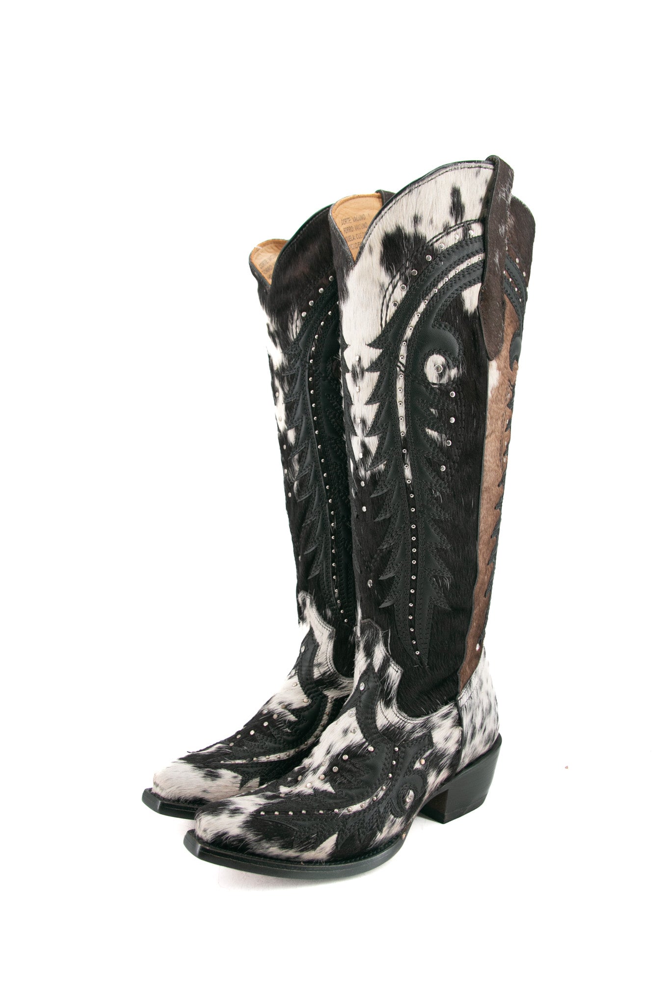 Amanda Tall Cowhide Cowgirl Boot Size 7 Box A21