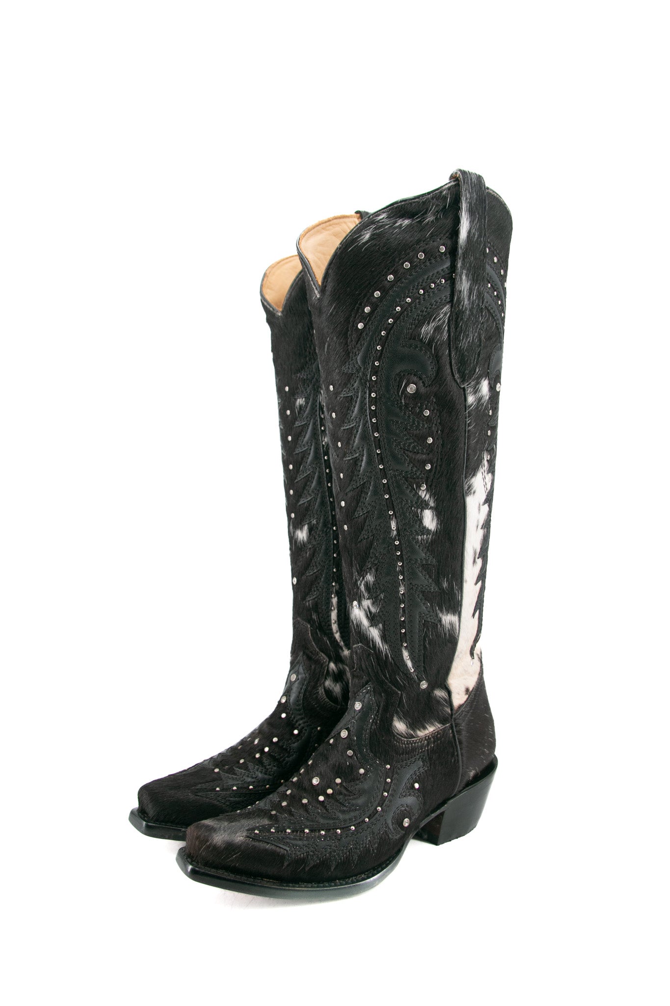 Amanda Tall Cowhide Cowgirl Boot Size 7 Box A22