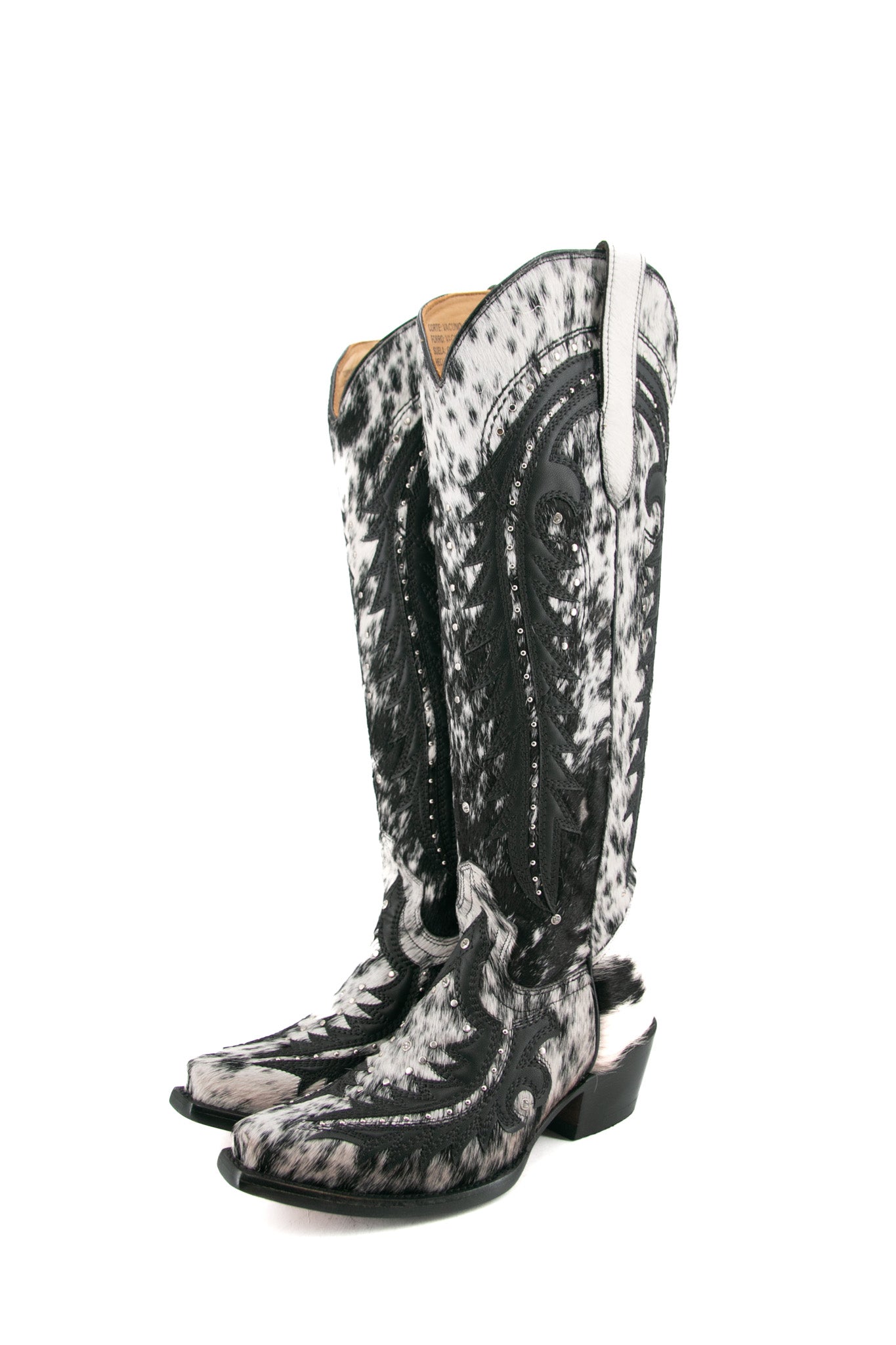 Amanda Tall Cowhide Cowgirl Boot Size 7 Box A23