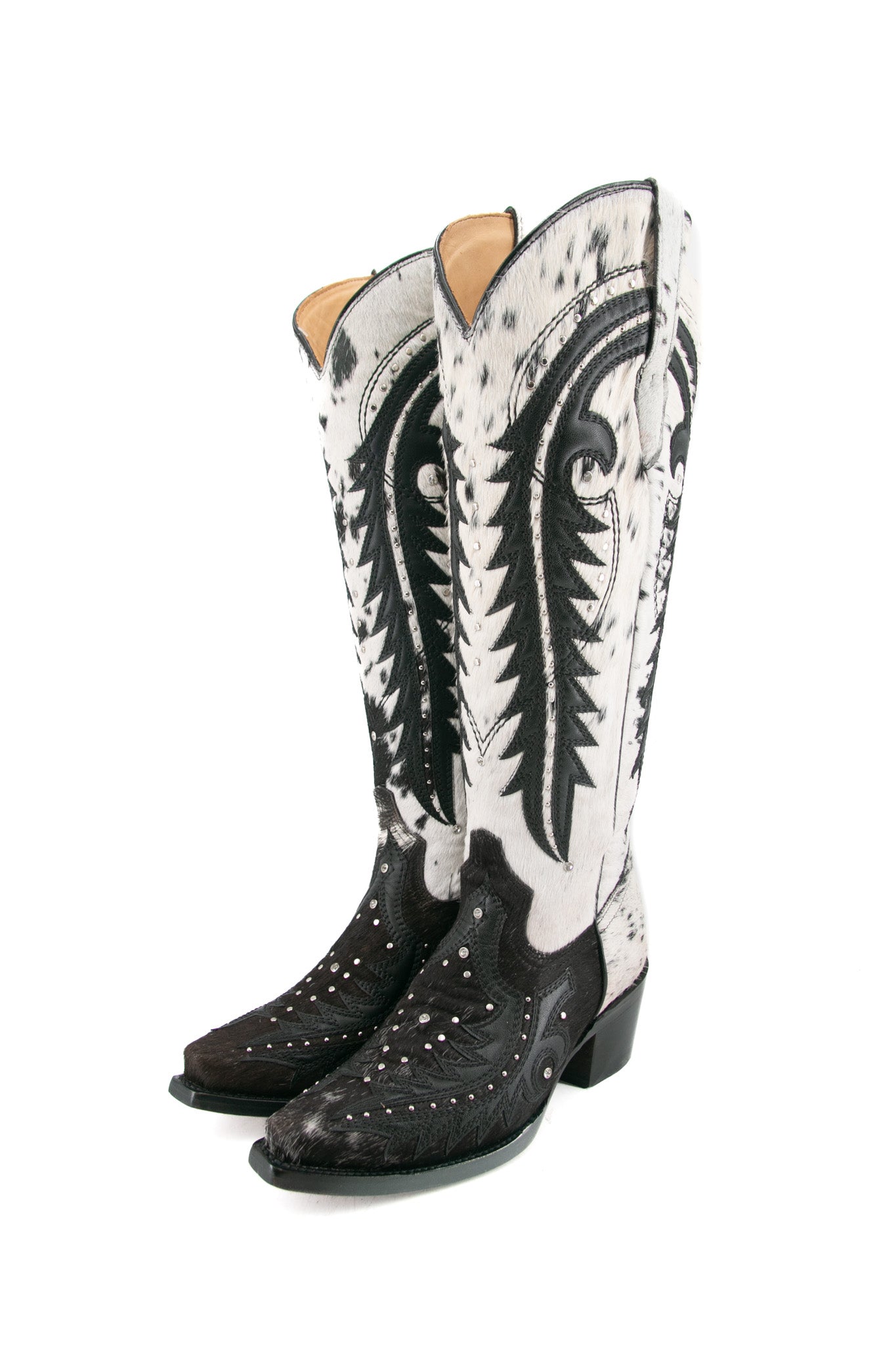 Amanda Tall Cowhide Cowgirl Boot Size 8 Box A25