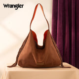 Wrangler Fringe Floral Tooled Hobo Bag