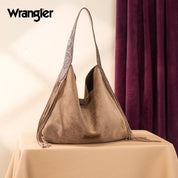 Wrangler Fringe Floral Tooled Hobo Bag