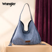 Wrangler Fringe Floral Tooled Hobo Bag