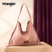 Wrangler Fringe Floral Tooled Hobo Bag