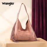 Wrangler Fringe Floral Tooled Hobo Bag