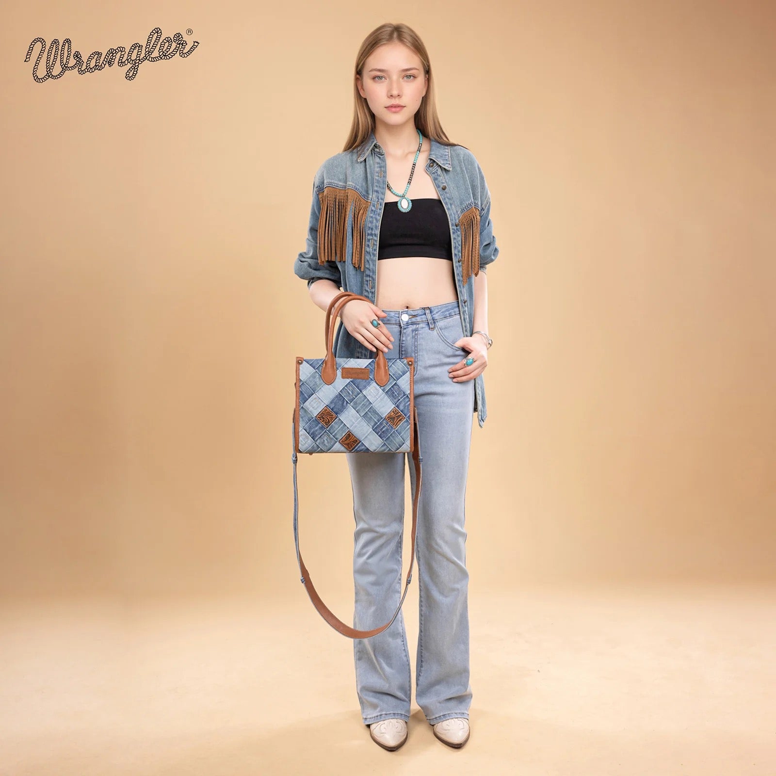 Wrangler Woven Denim Concealed Carry Tote/Crossbody