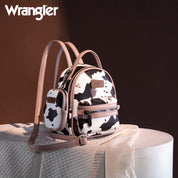 Wrangler Cow Print Mini Backpack With Coin Pouch- Pink