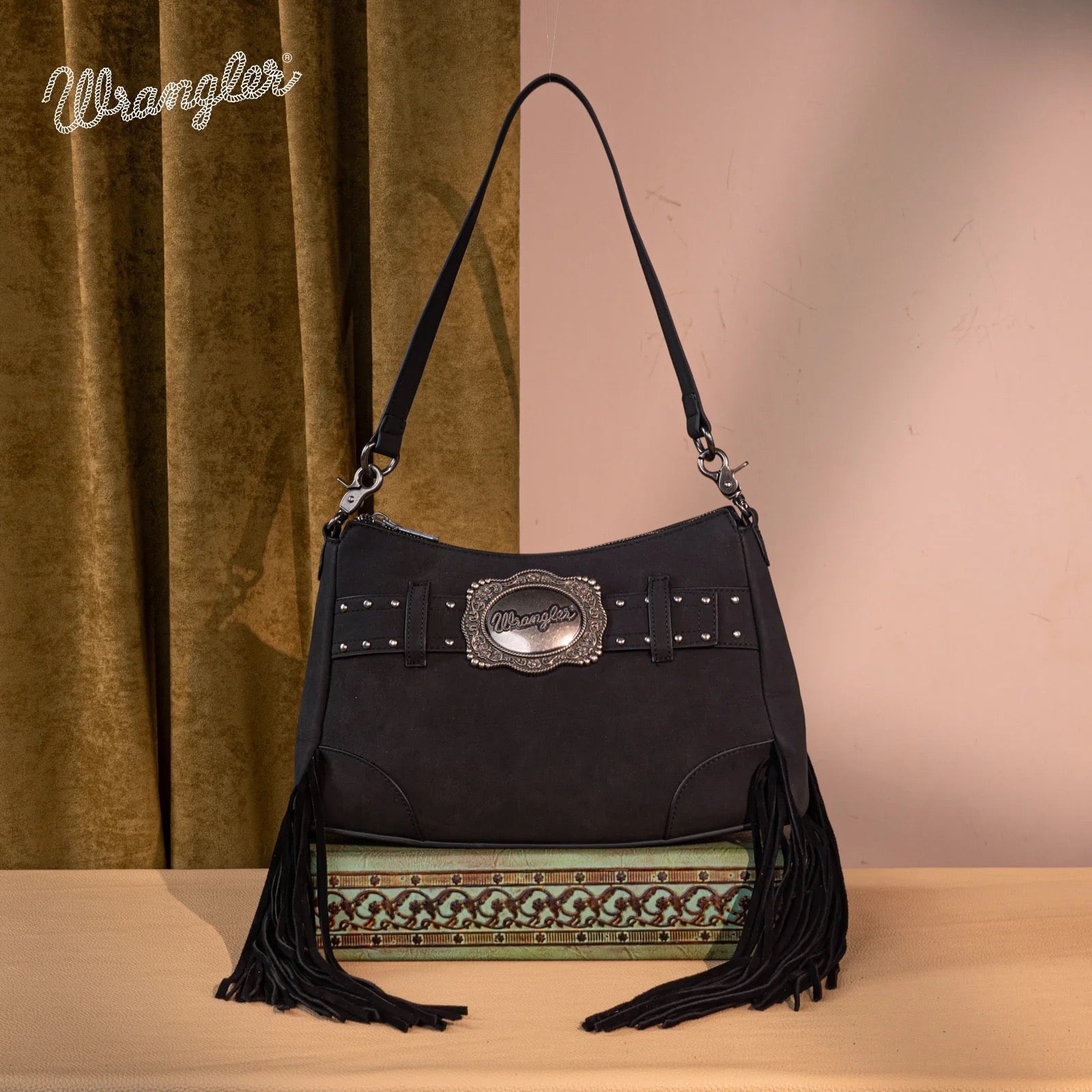 Wrangler Fringe Buckle Hobo Bag/Crossbody Bag