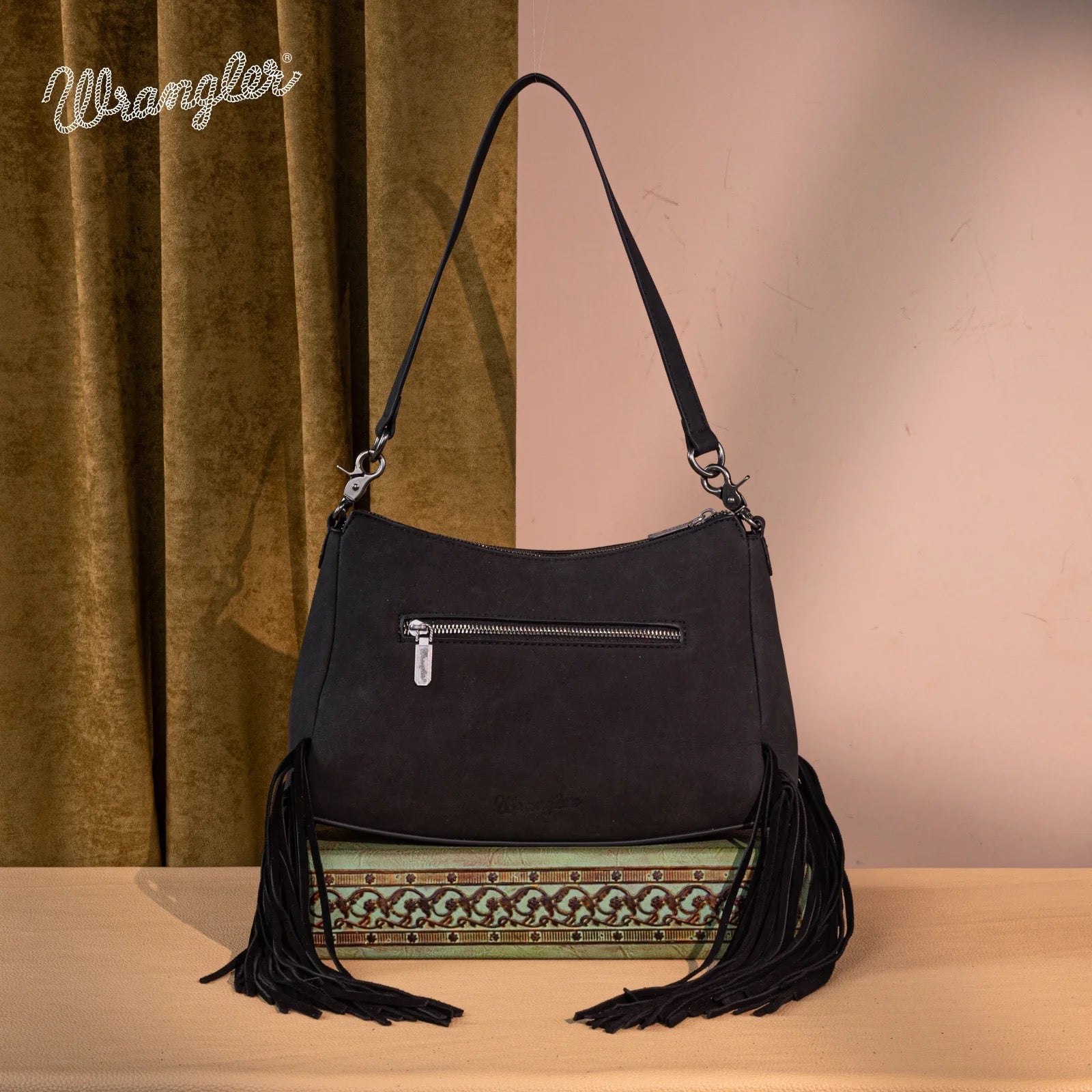 Wrangler Fringe Buckle Hobo Bag/Crossbody Bag