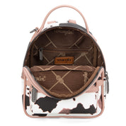 Wrangler Cow Print Mini Backpack With Coin Pouch- Pink