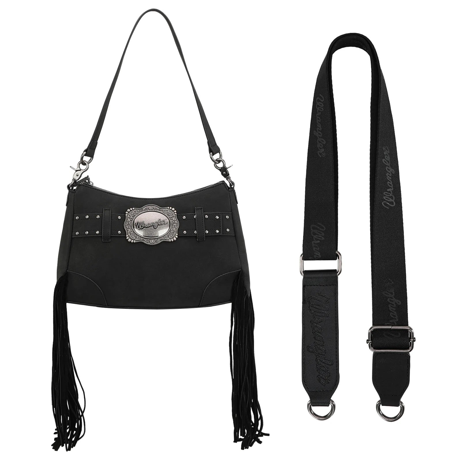 Wrangler Fringe Buckle Hobo Bag/Crossbody Bag