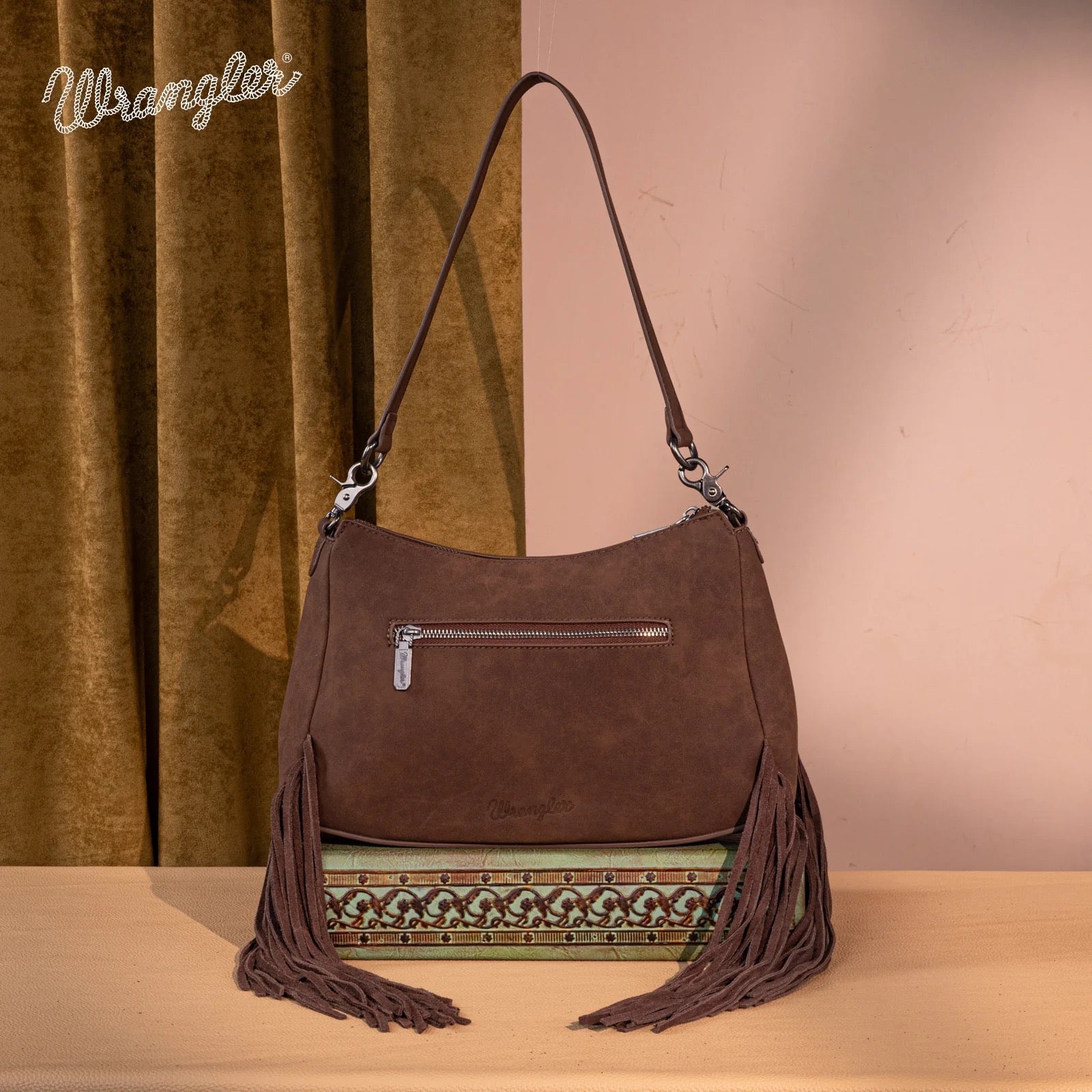 Wrangler Fringe Buckle Hobo Bag/Crossbody Bag