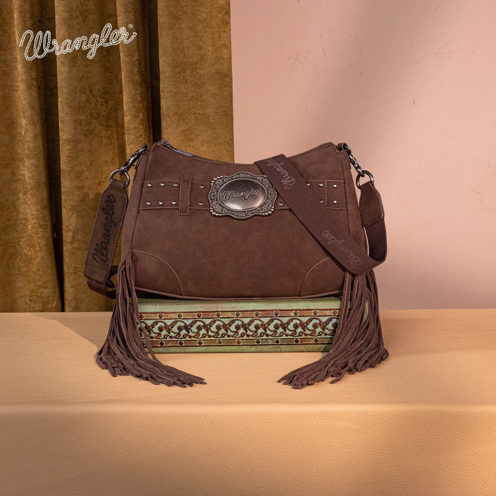 Wrangler Fringe Buckle Hobo Bag/Crossbody Bag