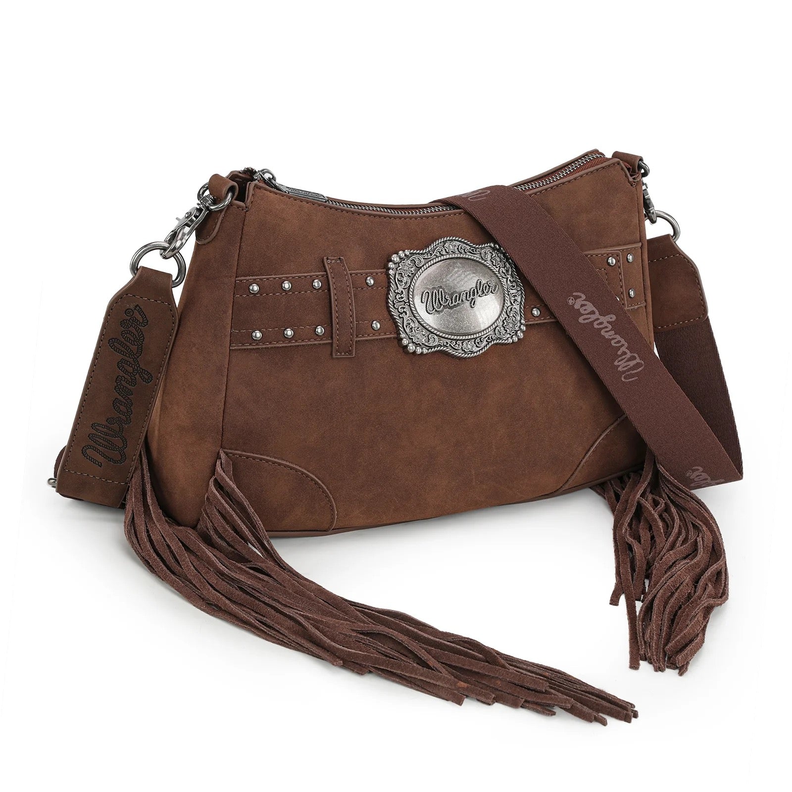 Wrangler Fringe Buckle Hobo Bag/Crossbody Bag