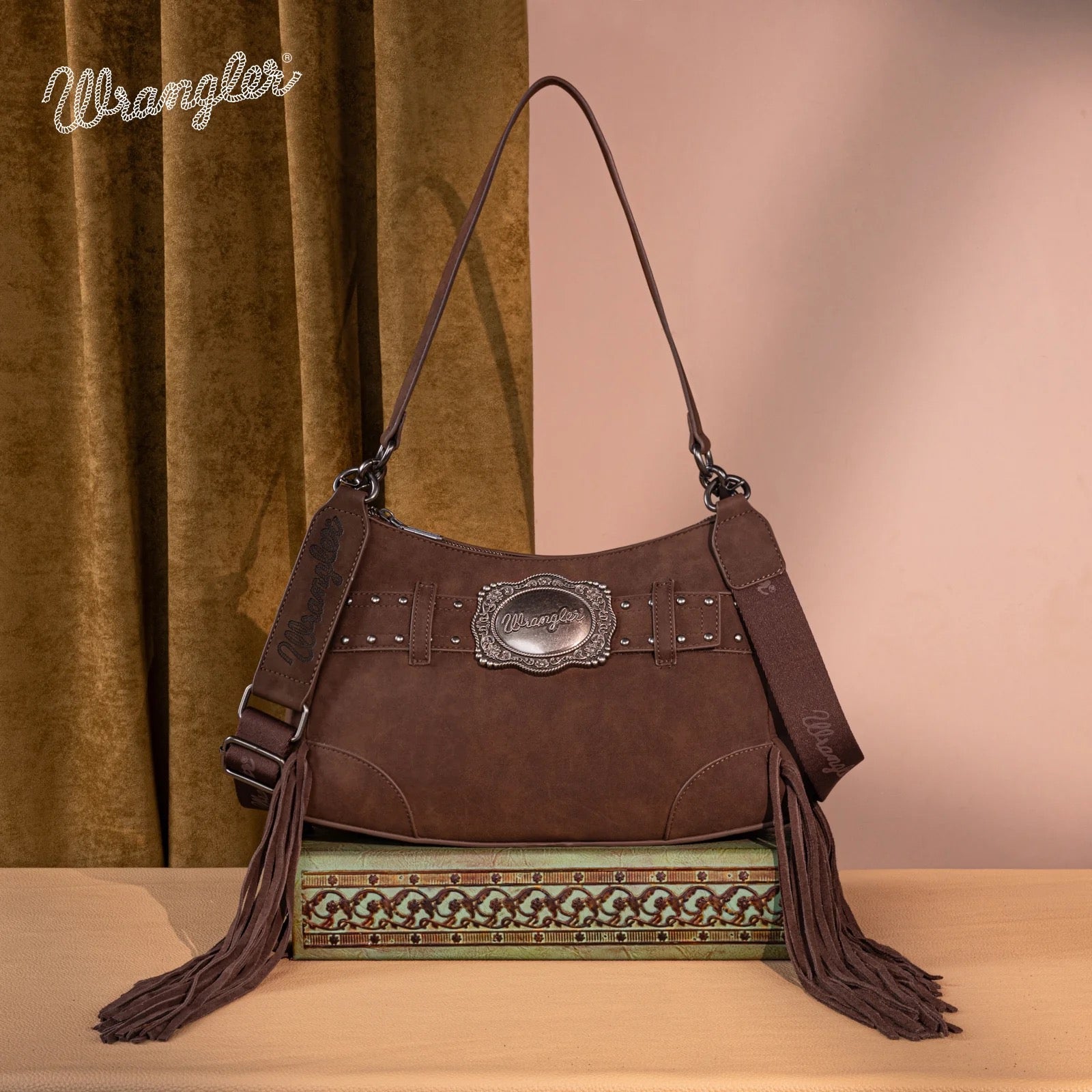 Wrangler Fringe Buckle Hobo Bag/Crossbody Bag