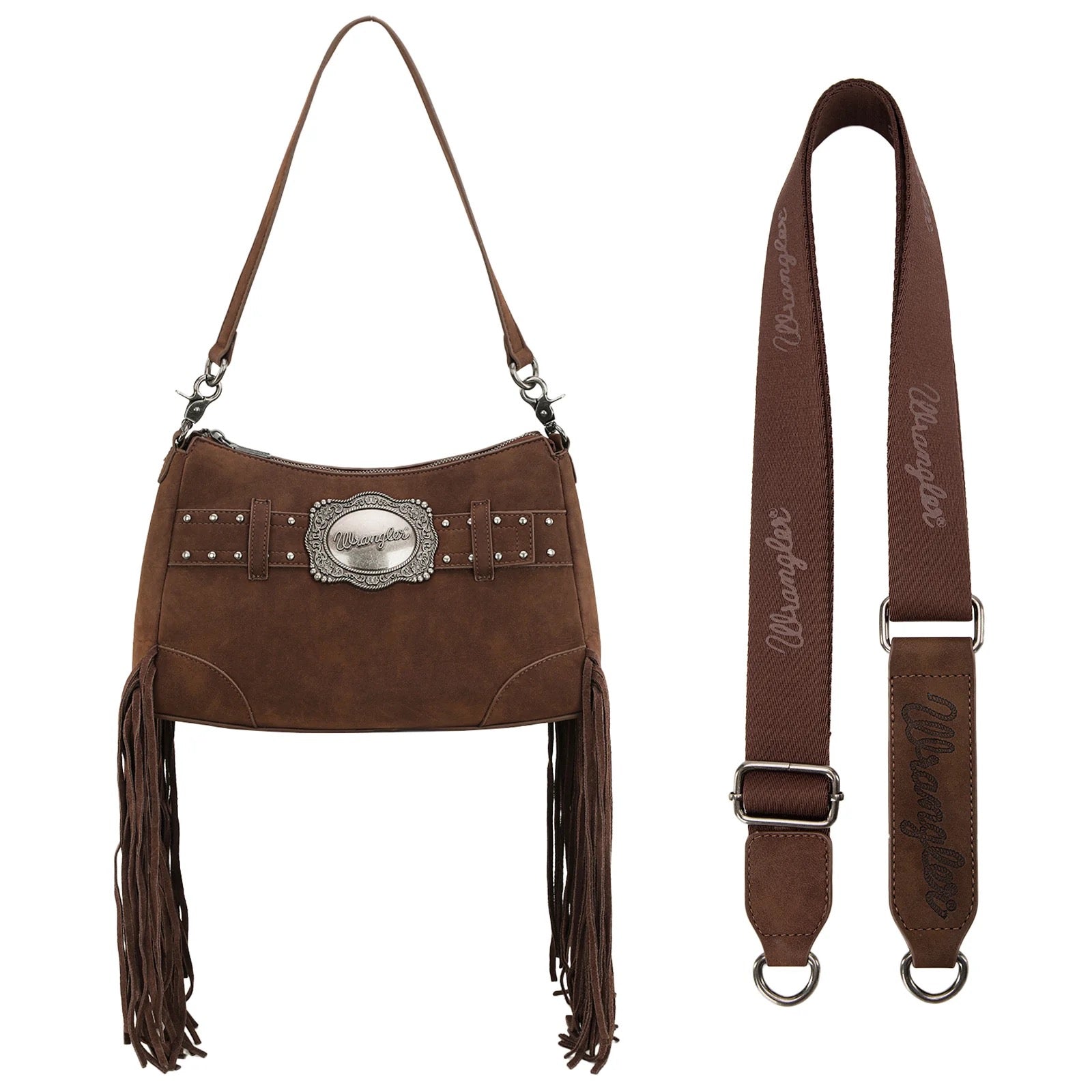 Wrangler Fringe Buckle Hobo Bag/Crossbody Bag