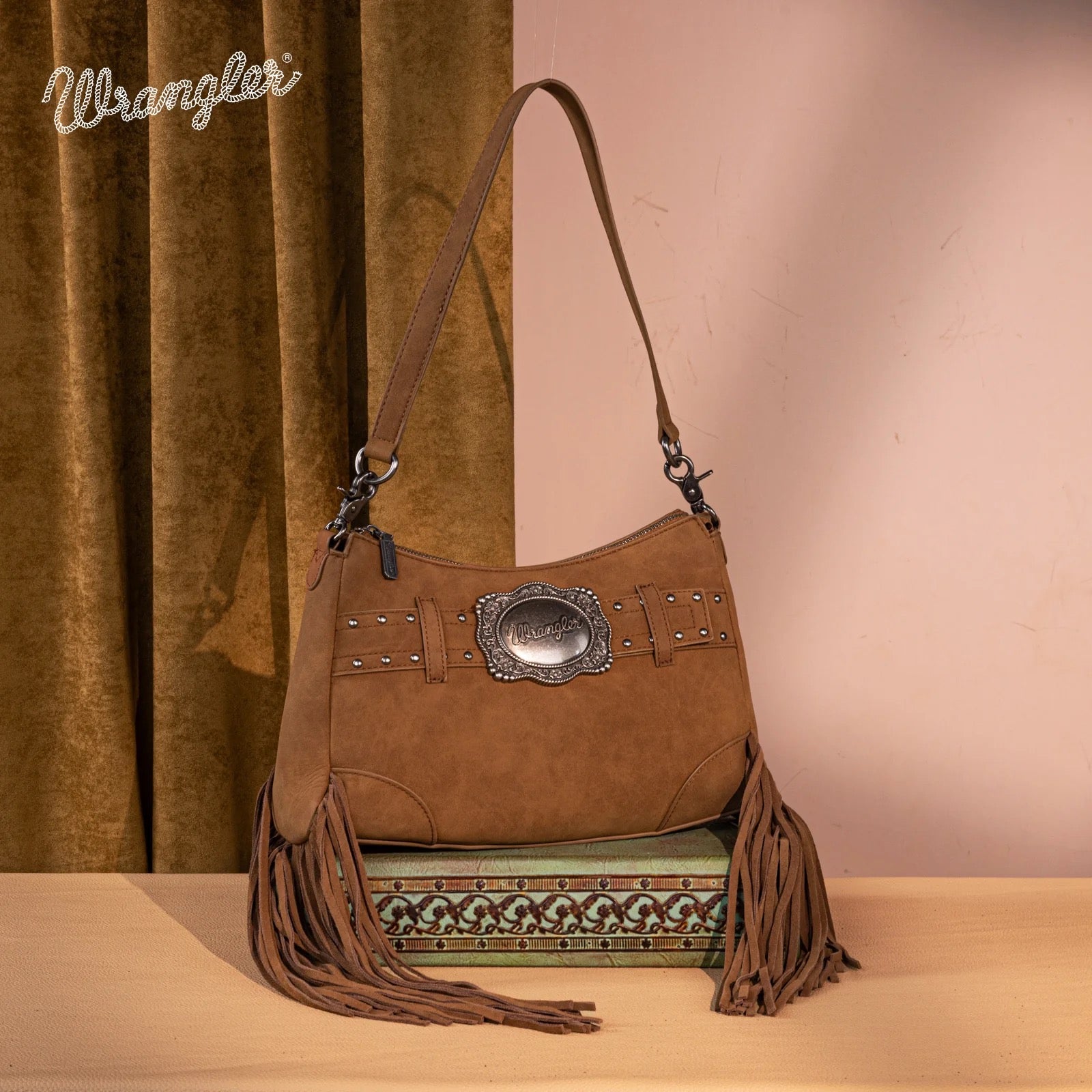 Wrangler Fringe Buckle Hobo Bag/Crossbody Bag